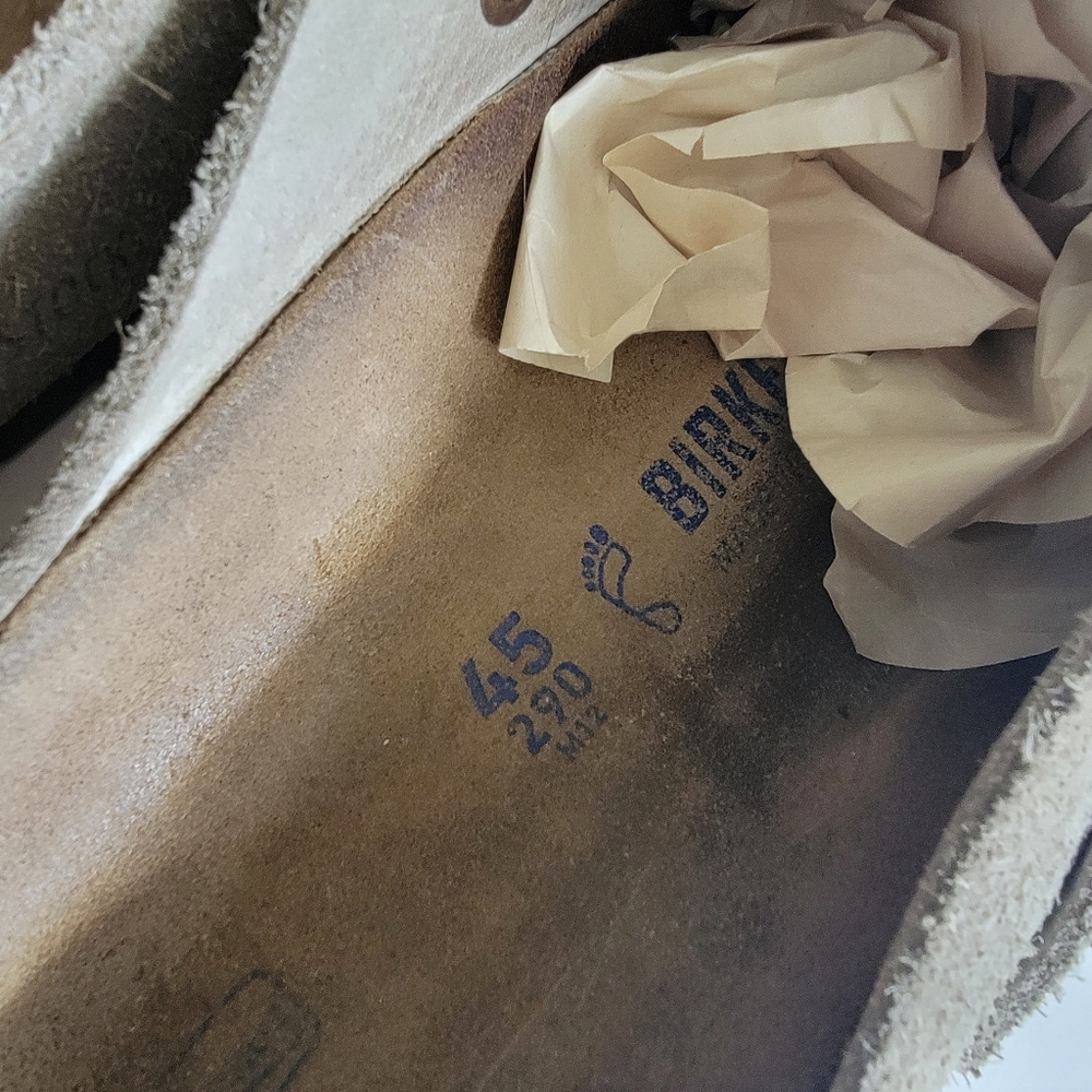 Birkenstock Boston Clogs Mens 45 12 12.5 Taupe Suede Slip On Neutral Minimalist - Picture 7 of 16